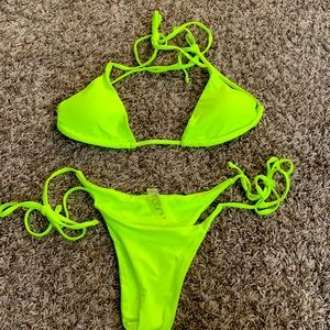 New neon yellow string thong bikini size xs small.